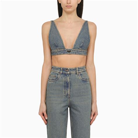 prada jeans online|Prada denim bralette.